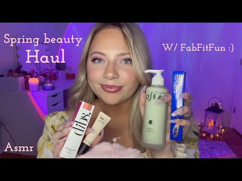 Asmr Spring Beauty Haul Ft FabFitFun 💕 Tapping & Scratching on Products  💕