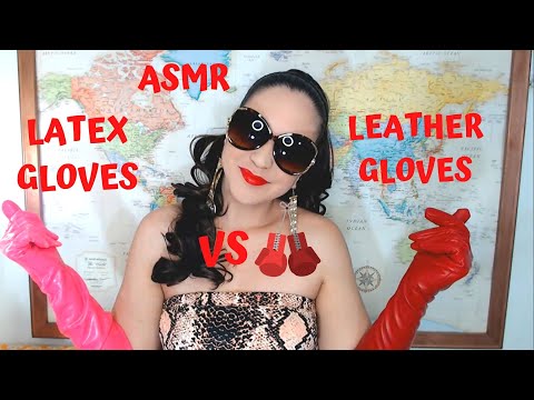 ASMR Hot Pink 100% Latex VS Leather Gloves!!!