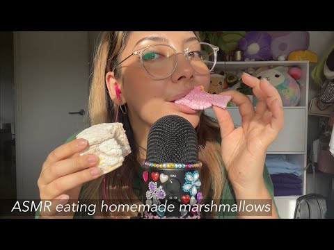 ASMR Eating marshmallows 🤍💗💛 ~eating and chewing sounds~ | Whispered