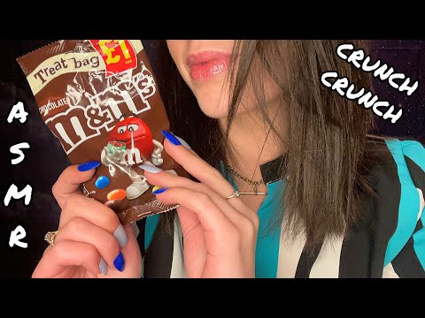 ASMR Eating Chocolate M&M’s (exaggerated chewing, crunching & mouth sounds) 👄