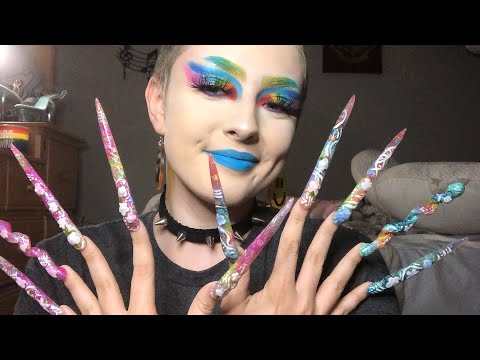 ASMR WITH MY NAILS✨💅🏼 PT.4 (talking,tapping,& positive energy)