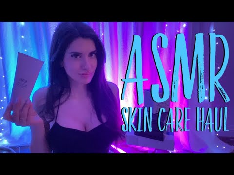 ASMR Skin Care Haul Show and Tell (Whispers, Tapping, Lid Sounds)🧖🏼‍♀️💆🏻‍♀️🤳🏼