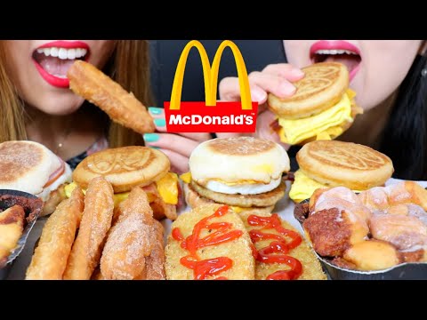 ASMR MCDONALDS BREAKFAST (Donut Sticks, Cinnamon Melts) 맥도날드 리얼사운드 먹방 マクドナルド | Kim&Liz ASMR