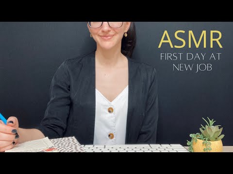 ASMR First Day at New Job l Soft Spoken, Personal Attention, Typing, Receptionist