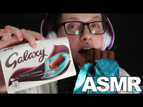 ASMR Salted Caramel Galaxy Chocolate | Eating sounds