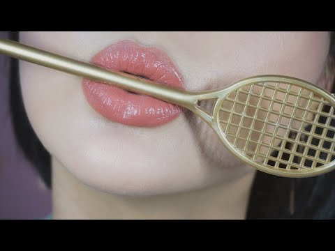 [ASMR] Badminton Racket Pen Noms Mouth Soundsㅣ배드민턴 라켓 펜 냠냠 입소리ㅣバドミントン・ラケットの口音
