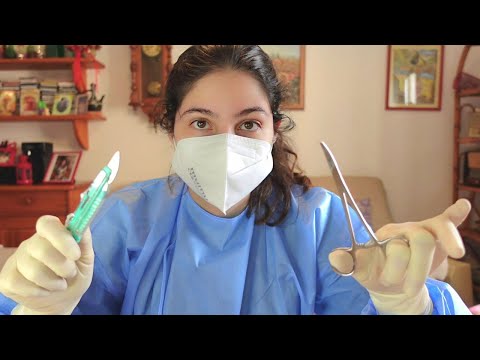 ASMR RUDE SURGEON makes you look like Joker Roleplay (medical gown, sterile gloves)