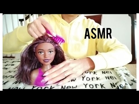 ASMR: Brushing and Styling Barbie Head