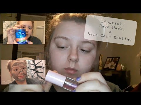 ASMR- Chill Lipstick Application, Mask Application, and Skin Care