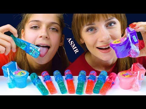 ASMR FR OOZE POP LIQUID CANDY WITH SOUR CANDY Eating Sound Lilibu