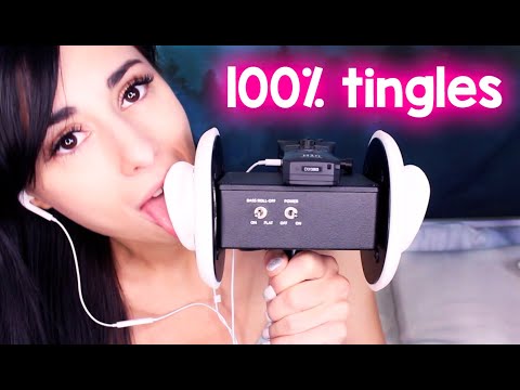 ASMR Ear Licking for Relaxation and Sleep | 100% INTENSE TINGLES | 3dio Ear to Ear