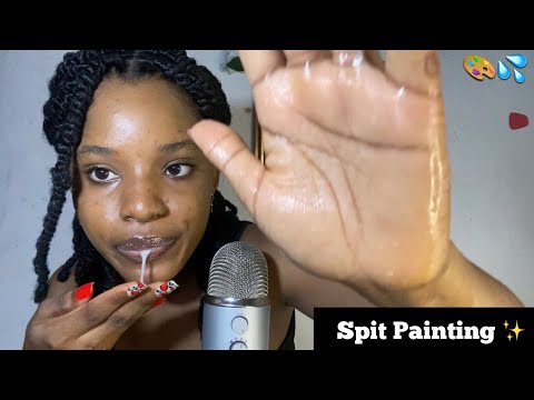 ASMR SPIT PAINT ROLE-PLAY| MOUTH SOUNDS ~ Welcoming you back from work ❤️
