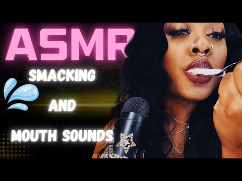 ASMR Eating And Licking Creamy Vanilla Yogurt  Smacking Tingly Mouth Sounds  #asmr #asmrvideo