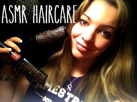 ASMR Hair care- Brushing, Crinkling, Liquid sounds, Soft spoken and more :)