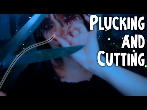 ASMR Plucking and Cutting Negative Energy 💎 No Talking, Humming, Scissors, Tongue Clicking