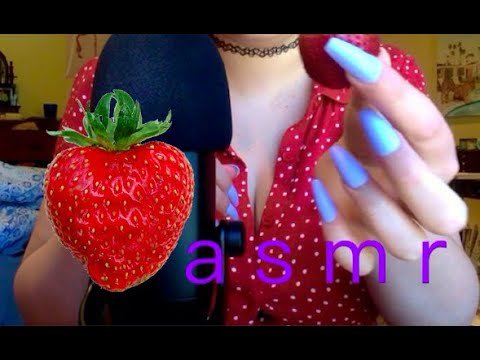Chewing sounds (eating strawberries 🍓 ), drinking sounds, tapping, & soft whispers ASMR