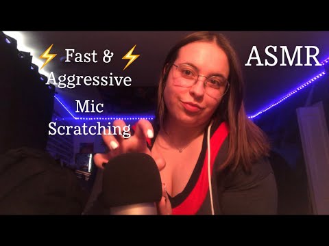 Fast & Aggressive Mic Scratching ASMR (no talking)