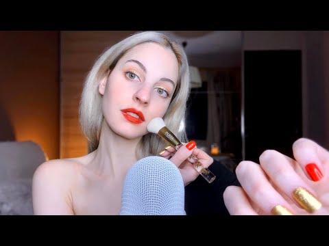 ASMR| Tracing My Face and Yours with Brush and Nails | Personal Attention