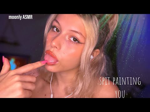 ASMR-spit painting you👄(mouthsounds,tingly,wet…)