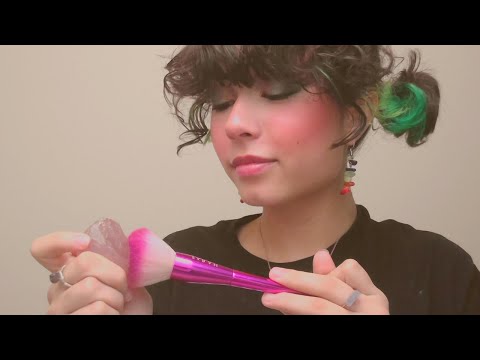 ASMR - doing your makeup with crystals!! (personal attention, smudging, close-up whispers)