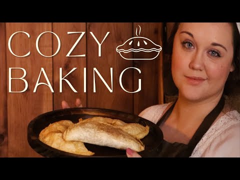 Cozy Kitchen ASMR 🥧 Making Apple Pies (Sleep Aid) Crackling Fire, Background ASMR for Study or Sleep