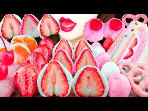 【ASMR】MARSHMALLOW COVERED FRUITS PARTY💗  MUKBANG 먹방 食べる音 EATING SOUNDS NO TALKING