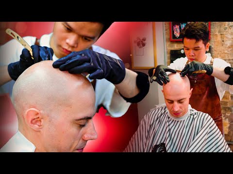 Complete Head Shave in a Quiet Atmosphere 💈 Relaxing ASMR Experience
