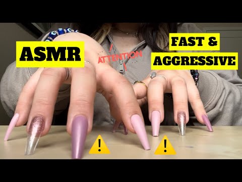 ACTUALLY FAST & AGGRESSIVE TABLE TAPPING & SCRATCHING AROUND THE CAMERA ASMR NO TALKING LOFI