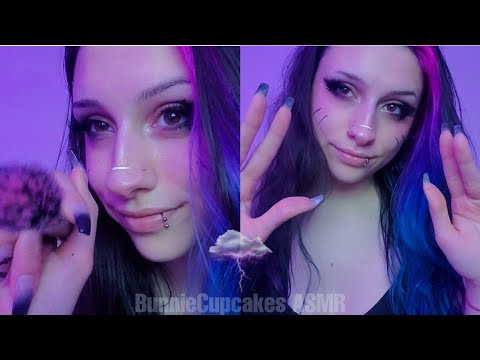 ASMR Goth Girl Does Your Makeup (During a Thunderstorm) | tapping, rummaging, rain, thunder, whisper