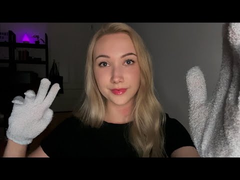 ASMR Personal Attention & Hand Movements w/ Exfoliating Gloves