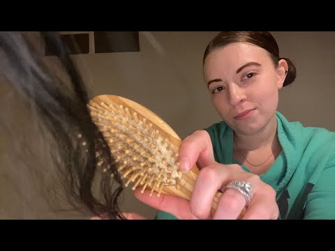 ASMR Styling Your Hair (teasing, brushing, combing, & curling sounds)