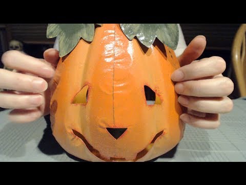 [ASMR] Various Jack-O-Lantern Tapping + Scratching on Plastic, Metal, and Glass