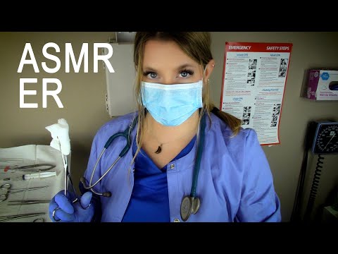 Emergency Room Visit After a Fall - (Medical ASMR) Ultrasound, Suturing, Light Triggers