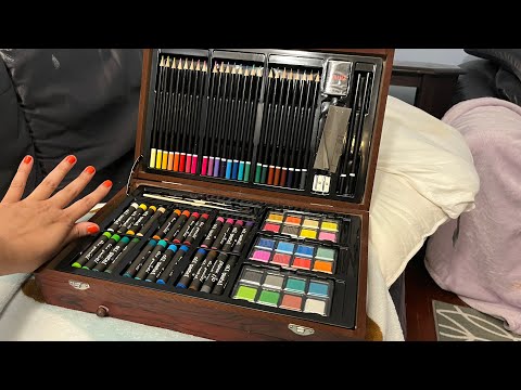ASMR Show And Tell Whisper - New Coloring Kit Wooden Box . I Really Love Coloring.