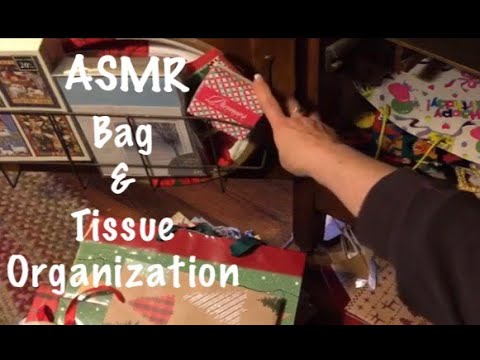 ASMR Gift bags & tissue paper organization. (No talking)