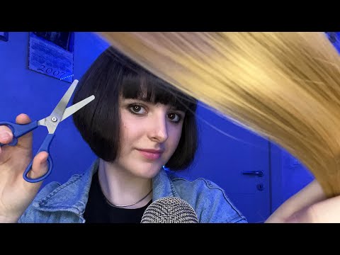 ASMR Hairdresser Gives You a Haircut💇‍♀️✂️ (hair brushing + gum chewing, roleplay)