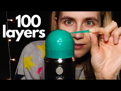 ASMR 100 Layers of Tape on My Microphone