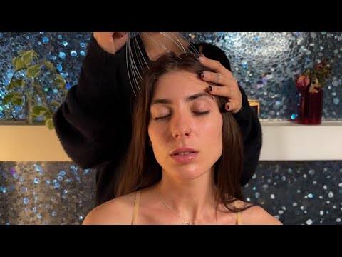 ASMR super stimulating scalp massage & treatment on Haley 🌱 (up-close whispers)