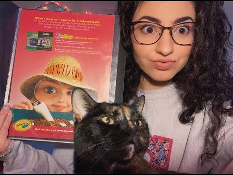 ASMR | Tapping on my Old Modeling Pictures ft. my cat