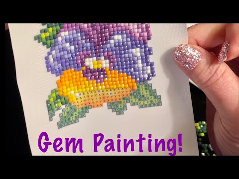 ASMR Gem/Diamond painting (Whispered only) Light and relaxing sounds for sleep.
