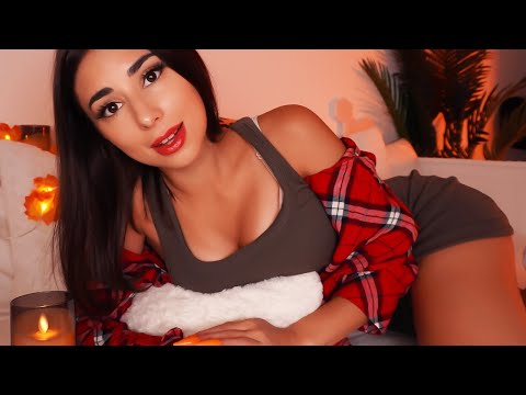 ASMR Get Cozy with Me Tonight 🍂 personal attention, face touching, & plucking 😌