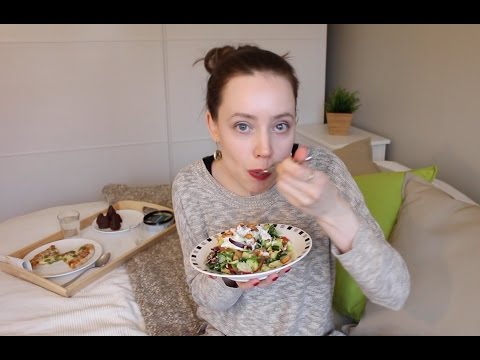 ASMR Eating Sounds | Salad, Pizza and Chocolate Covered Strawberries
