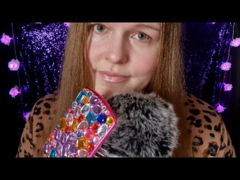 ASMR for Quick Sleep Fluffy Head Massage With Gem Brush, Mouth Sounds, Count Up.