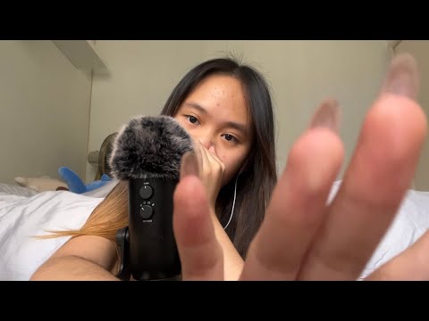 ASMR unpredictable mouth sounds + hand movements