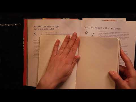 ASMR COOKBOOK WHISPERED READING. Glass pen writing sounds. Page turning.