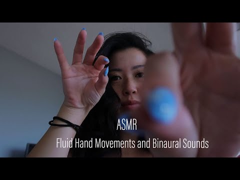 ASMR || Fluid Hand Movements and Binaural Sounds (Up-close visual triggers and tingly sounds)