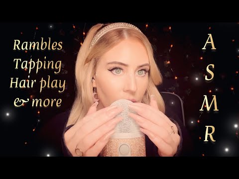 ASMR ✨ Rambles, tapping, hair play, scratching, mouth sounds ✨ #asmr