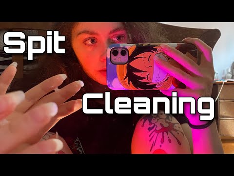 ASMR | SPIT PAINTING AND CLEANING YOU ( in the mirror ) Mouth Sounds