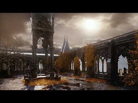 Hogwarts Autumn 🍂 Clocktower Courtyard [Musicless] Harry Potter inspired Ambience / Soft Rain