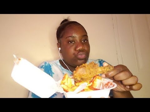 spicy chicken and fries 🍟 mukbang asmr 😋